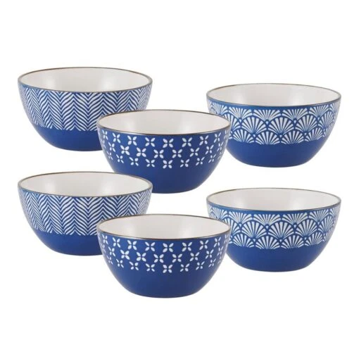 Navy Set Of 6 Soup Cereal Bowls, Assorted -Kitchen Supplies Store navy set of 6 soup cereal bowls assorted 5282239 1