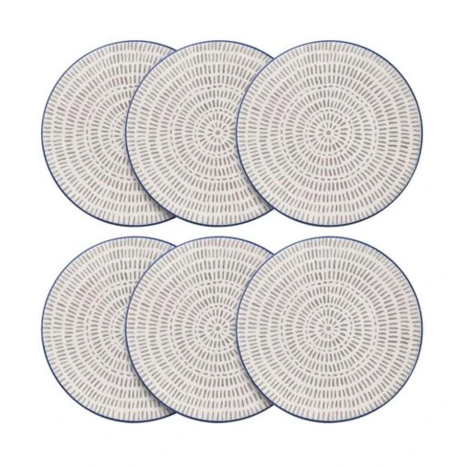 Gray Line Set Of 6 Salad Plates -Kitchen Supplies Store pad print gray line set of 6 salad plates 5212932K 1