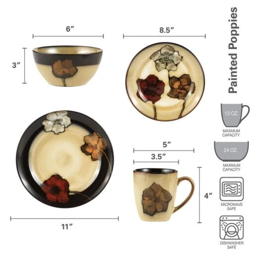 Painted Poppies 32 Piece Dinnerware Set, Service For 8 -Kitchen Supplies Store painted poppies dinnerware set 5111340 8 c4a4ffa7 ec01 49a7 95d6 c82daf0dac6d