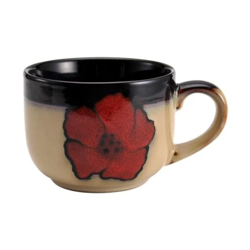 Painted Poppies Jumbo Soup Mug -Kitchen Supplies Store painted poppies jumbo soup mug 5106052 1