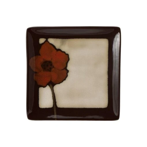 Painted Poppies Square Accent Plate -Kitchen Supplies Store painted poppies square accent plate 5214782 1