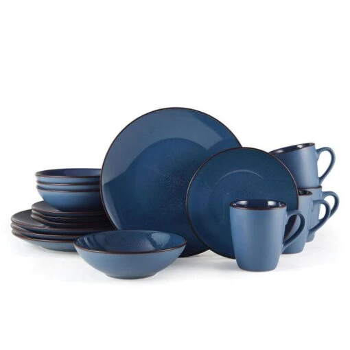 Pierce Blue 16 Piece Dinnerware Set, Service For 4 -Kitchen Supplies Store pierce blue 16 piece dinnerware set service for 4 5281779 1