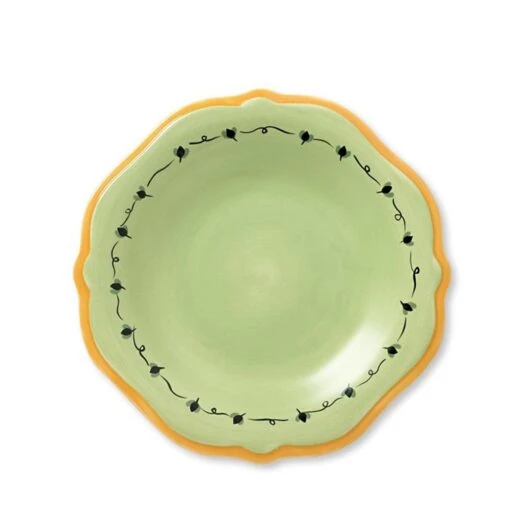 Pistoulet® Salad Plate With Yellow Band -Kitchen Supplies Store pistoulet salad plate with yellow band 43700300 1