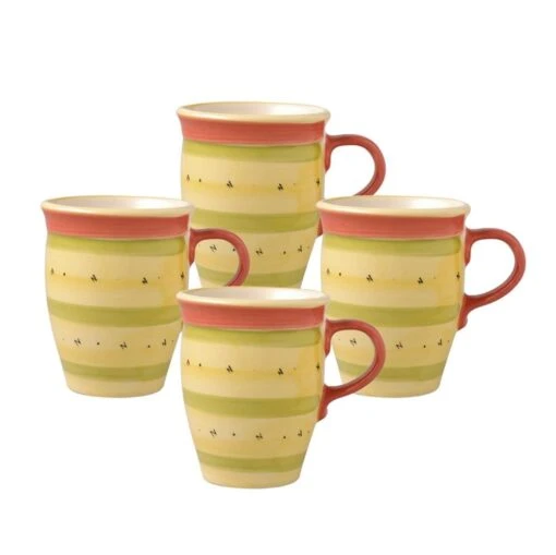 Pistoulet® Set Of 4 Mugs With Red Handle -Kitchen Supplies Store pistoulet set of 4 mugs with red handle K437028991 1