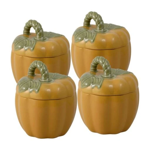 Plymouth Set Of 4 Pumpkin Covered Dishes -Kitchen Supplies Store plymouth set of 4 pumpkin covered dishes K45206723 1