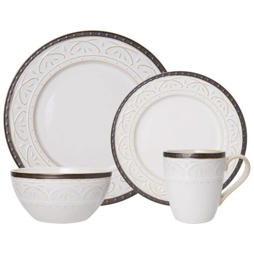 Promenade Scroll 16 Piece Dinnerware Set, Service For 4 -Kitchen Supplies Store promenade scroll 16 piece dinnerware set service for 4 5217018 1