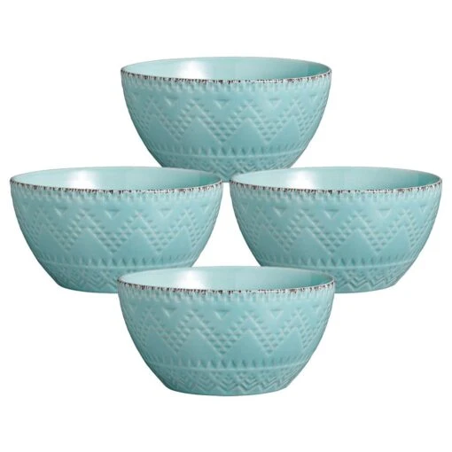 Remembrance Teal Set Of 4 Soup Cereal Bowls -Kitchen Supplies Store remembrance teal set of 4 soup cereal bowls K45179999 1