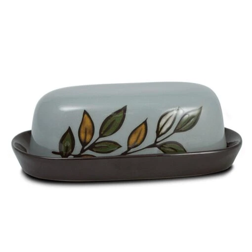 Rustic Leaves Covered Butter Dish -Kitchen Supplies Store rustic leaves covered butter dish 5160513 1