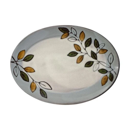 Rustic Leaves Oval Platter -Kitchen Supplies Store rustic leaves oval platter 5230049 1