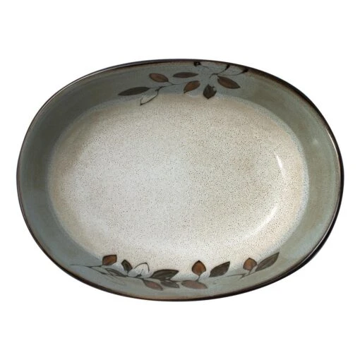 Rustic Leaves Oval Serve Bowl -Kitchen Supplies Store rustic leaves oval serve bowl 5236145 2