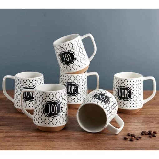 Sentiment Lattice Set Of 6 Mugs, Assorted -Kitchen Supplies Store sentiment lattice set of 6 mugs sssorted 5282193 2