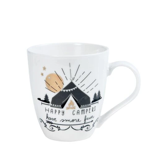 Sentiment Mugs Happy Campers Metallic Accent Mug -Kitchen Supplies Store sentiment mugs happy campers have more fun mug 5258081 1