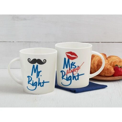 Sentiment Mugs Set Of 2 Mr And Mrs Right Mugs -Kitchen Supplies Store sentiment mugs set of 2 mr and mrs right mugs 5245450 2