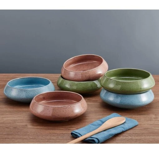 Modern Set Of 6 Speckled Bowls, Assorted -Kitchen Supplies Store set of 6 modern speckled bowls assorted 5282089 2