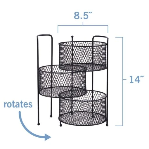 Soto Countertop 3 Tier Storage Organizer, 14 Inch -Kitchen Supplies Store soto 3 tier basket organizer stand 5287004 5