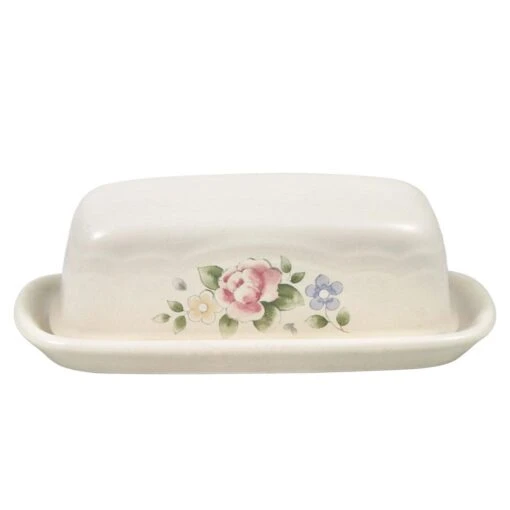 Tea Rose Covered Butter Dish -Kitchen Supplies Store tea rose covered butter dish 5169881 1