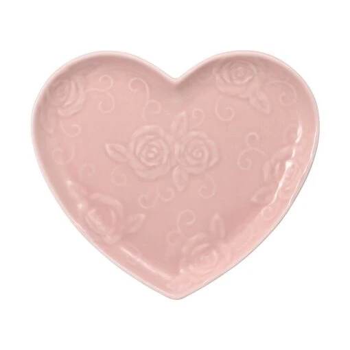 Tea Rose Pink Heart Shaped Plate -Kitchen Supplies Store tea rose pink heart shaped plate 5199769 1