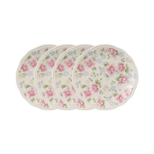 Tea Rose Set Of 4 Accent Luncheon Plates -Kitchen Supplies Store tea rose set of 4 accent luncheon plates K45202744 1