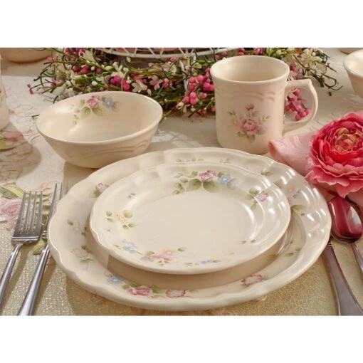 Tea Rose Set Of 4 Dinner Plates -Kitchen Supplies Store tea rose set of 4 dinner plates K42500490 3