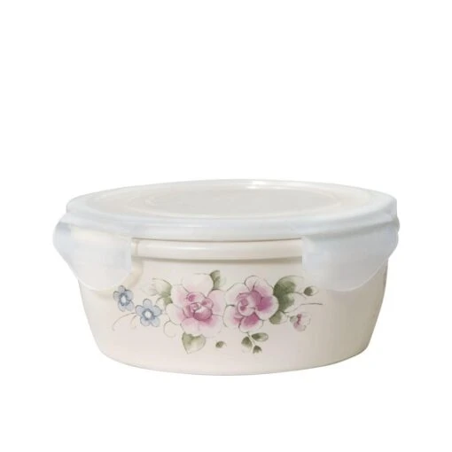 Tea Rose Storage Bowl With Lid -Kitchen Supplies Store tea rose storage bowl with lid 5257727 1