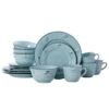 Trellis Coastal Teal 16 Piece Dinnerware Set, Service For 4 -Kitchen Supplies Store trellis coastal teal 16 piece dinnerware set service for 4 5267775 1