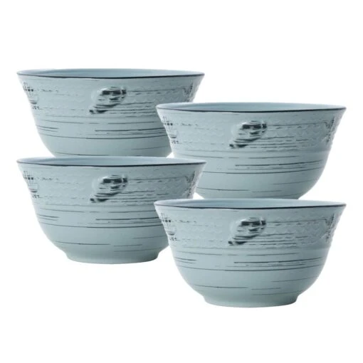 Trellis Coastal Teal Set Of 4 Soup Cereal Bowls -Kitchen Supplies Store trellis coastal teal set of 4 soup cereal bowls K45268901 1