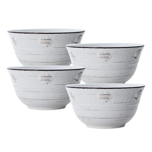 Trellis Coastal White Set Of 4 Soup Cereal Bowls -Kitchen Supplies Store trellis coastal white set of 4 soup cereal bowls K45268379 1