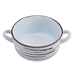 Trellis White Double Handled Soup Bowl -Kitchen Supplies Store trellis white double handled soup bowl 5225447 2