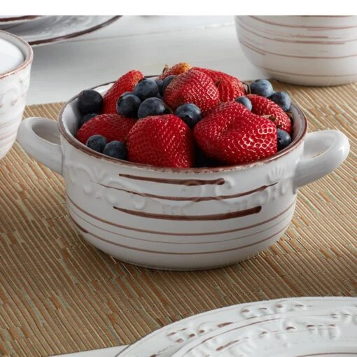 Trellis White Double Handled Soup Bowl -Kitchen Supplies Store trellis white double handled soup bowl 5225447 3