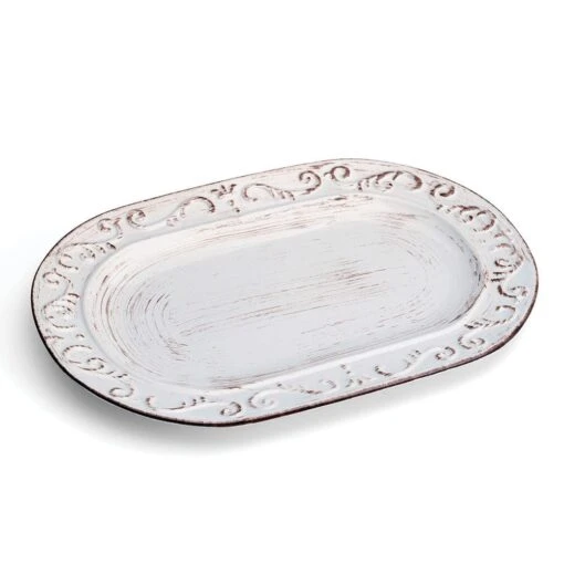 Trellis White Oval Platter -Kitchen Supplies Store trellis white oval platter 5297421 1