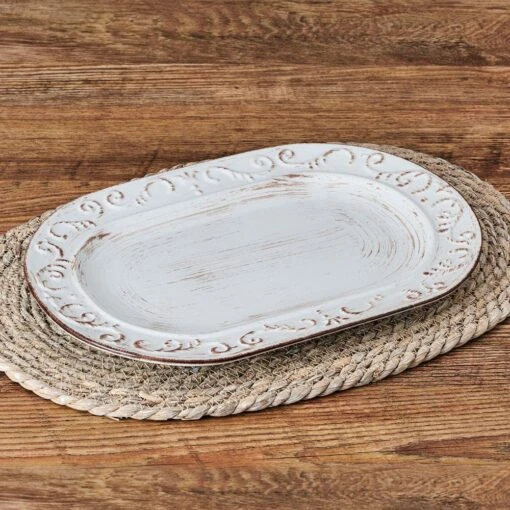 Trellis White Oval Platter -Kitchen Supplies Store trellis white oval platter 5297421 3