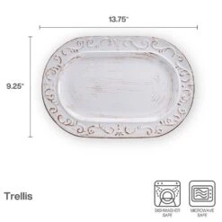 Trellis White Oval Platter -Kitchen Supplies Store trellis white oval platter 5297421 4