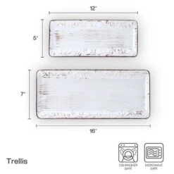 Trellis White Set Of 2 Platters -Kitchen Supplies Store trellis white set of 2 platters 5294326 4