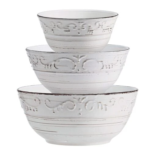 Trellis White Set Of 3 Serving Bowls -Kitchen Supplies Store trellis white set of 3 serving bowls 5297420 5