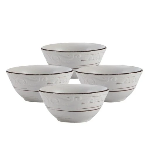 Trellis White Set Of 4 Fruit Bowls -Kitchen Supplies Store trellis white set of 4 fruit bowls K45236949 1