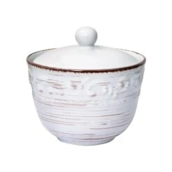 Kitchen Supplies Store -Kitchen Supplies Store trellis white sugar bowl with lid 5244744 1