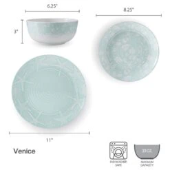 Venice 12 Piece Outdoor Melamine Dinnerware Set, Service For 4 -Kitchen Supplies Store venice 12 piece melamine dinnerware set service for 4 5302582 5