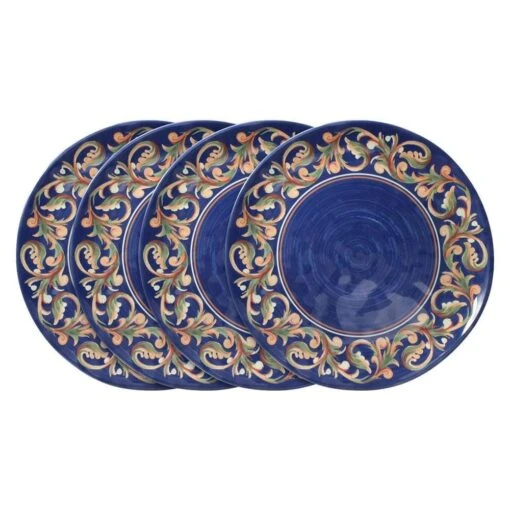 Villa Della Luna® Set Of 4 Outdoor Melamine Dinner Plates -Kitchen Supplies Store villa della luna set of 4 melamine dinner plates K45211687 1