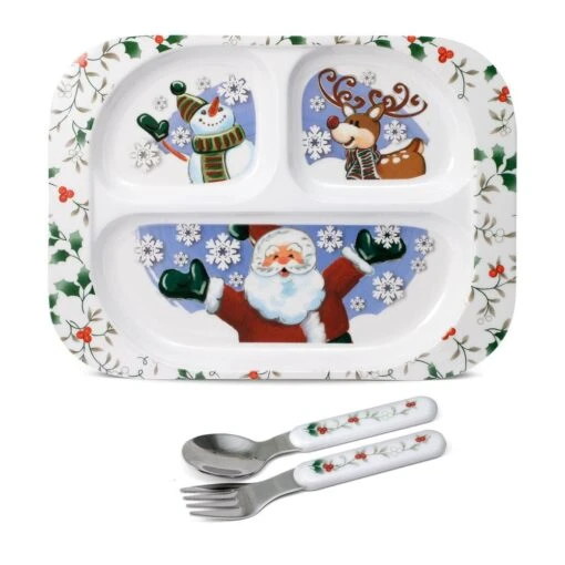 Winterberry® 3 Piece Jolly Santa Childrens Set -Kitchen Supplies Store winterberry 3 piece jolly santa childrens set 5178203 1