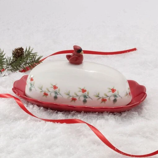 Winterberry® Cardinal Ruffled Butter Dish -Kitchen Supplies Store winterberry cardinal ruffled butter dish 5252679 2