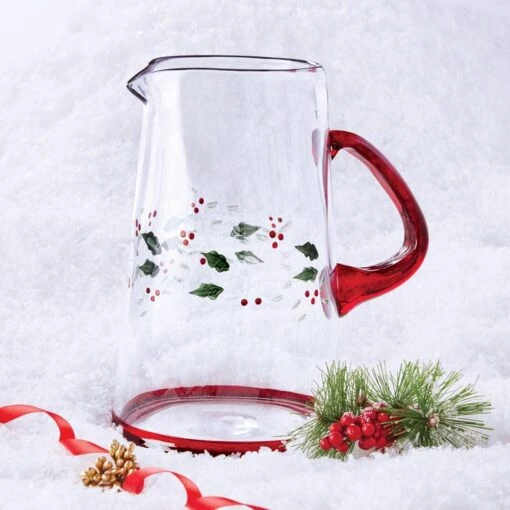 Winterberry® Etched Glass Water Pitcher -Kitchen Supplies Store winterberry etched glass water pitcher 24774400 2