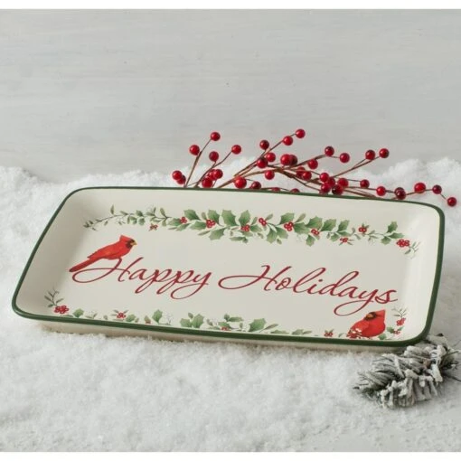 Winterberry® Happy Holidays Rectangular Tray -Kitchen Supplies Store winterberry happy holidays rectangular tray 5269080 2