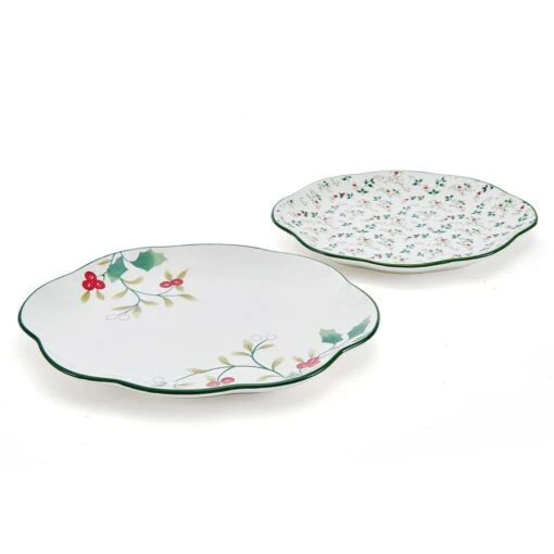 Winterberry® Set Of 2 Holly Serving Platters -Kitchen Supplies Store winterberry set of 2 holly serving platters 5295772 7