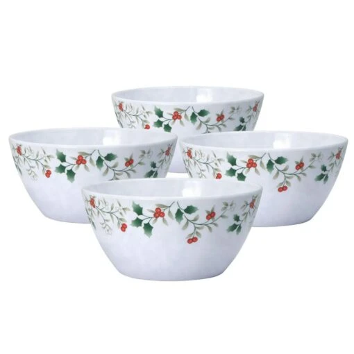 Winterberry® Set Of 4 Outdoor Melamine Cereal Bowls -Kitchen Supplies Store winterberry set of 4 melamine cereal bowls K45216680 1